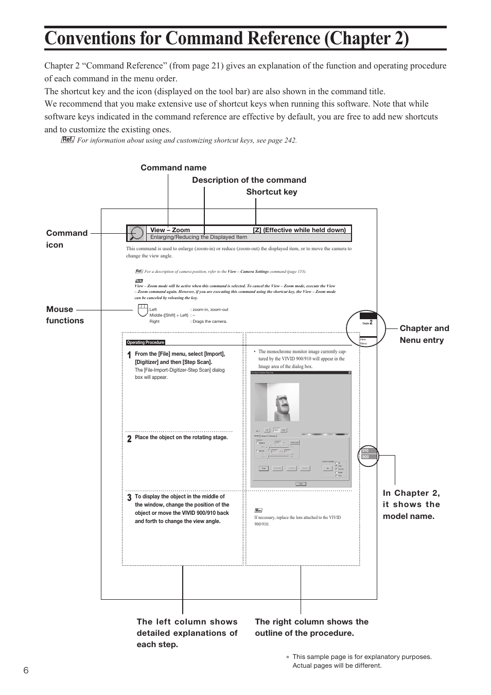 Conventions for command reference (chapter 2), When using only the rotating stage | Konica Minolta Polygon Editing Tool User Manual | Page 8 / 270