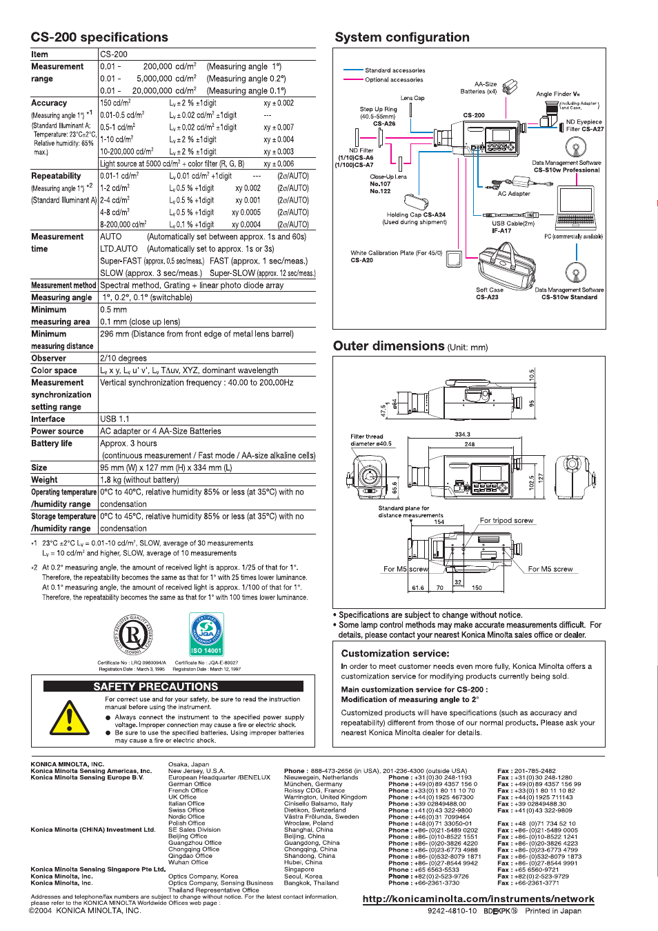Konica Minolta Chroma Meter CS-200 User Manual | Page 6 / 6