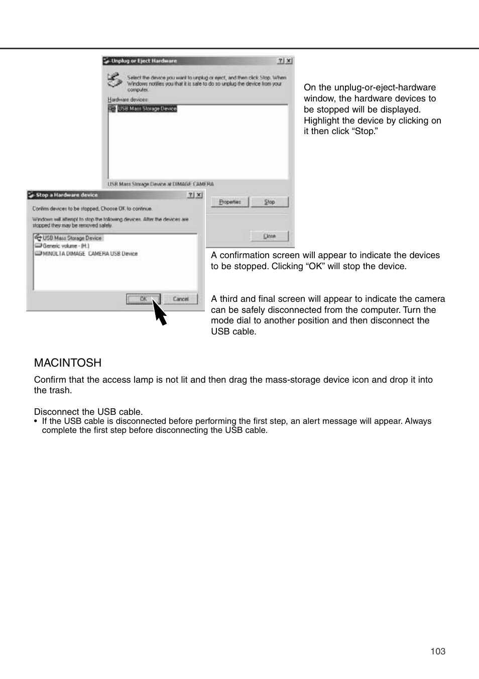 Macintosh | Konica Minolta DiMAGE S404 User Manual | Page 103 / 116