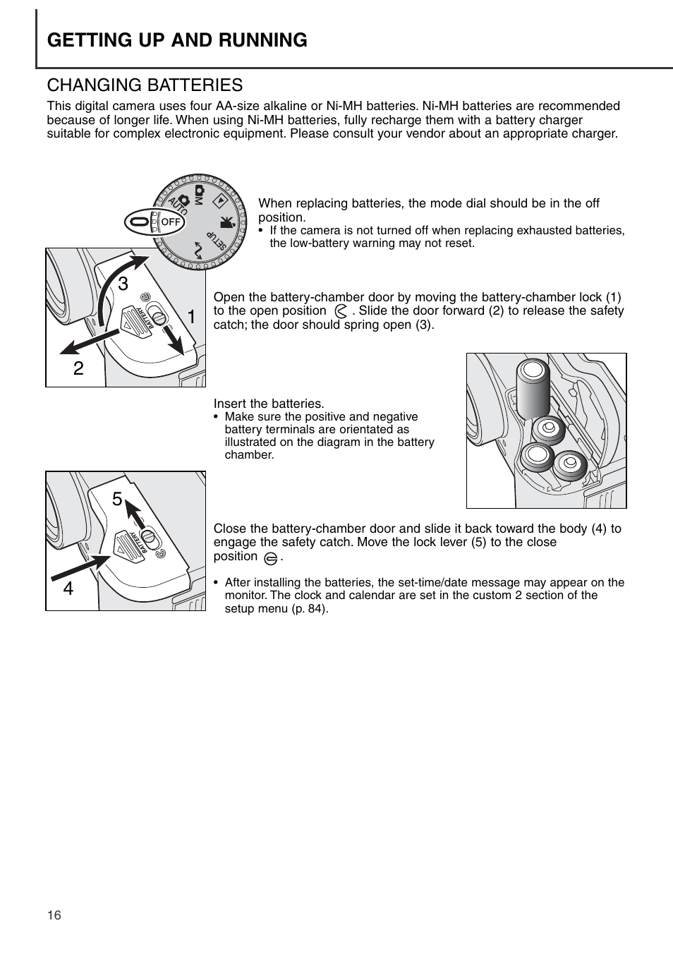 Changing batteries | Konica Minolta DiMAGE S404 User Manual | Page 16 / 116