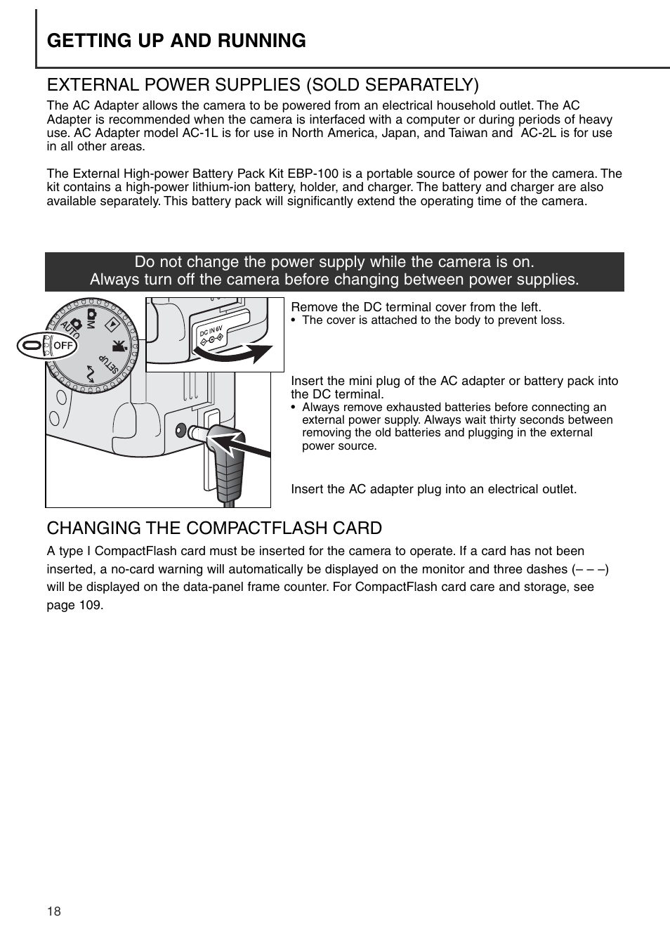 Getting up and running | Konica Minolta DiMAGE S404 User Manual | Page 18 / 116