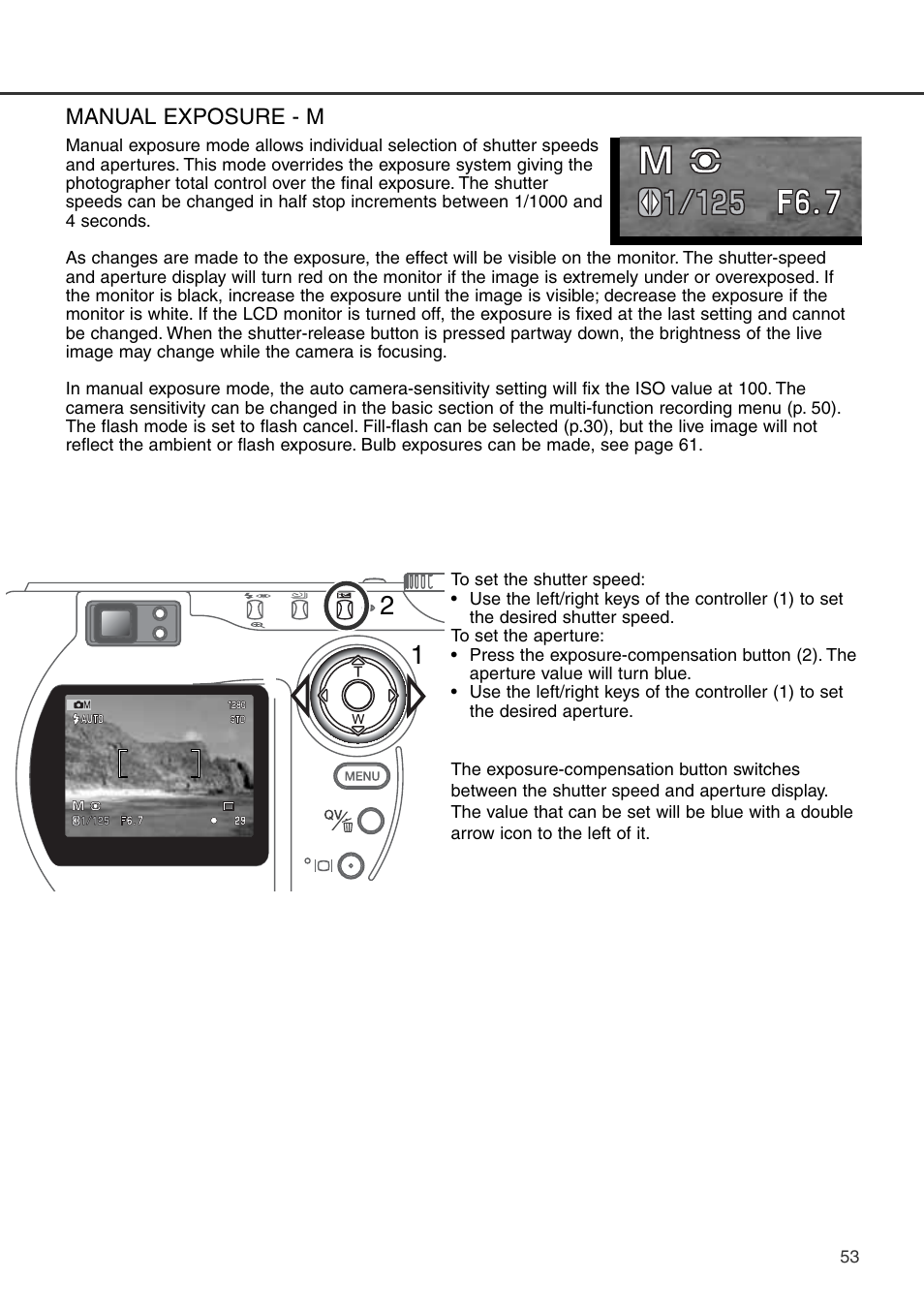 Manual exposure - m | Konica Minolta DiMAGE S404 User Manual | Page 53 / 116