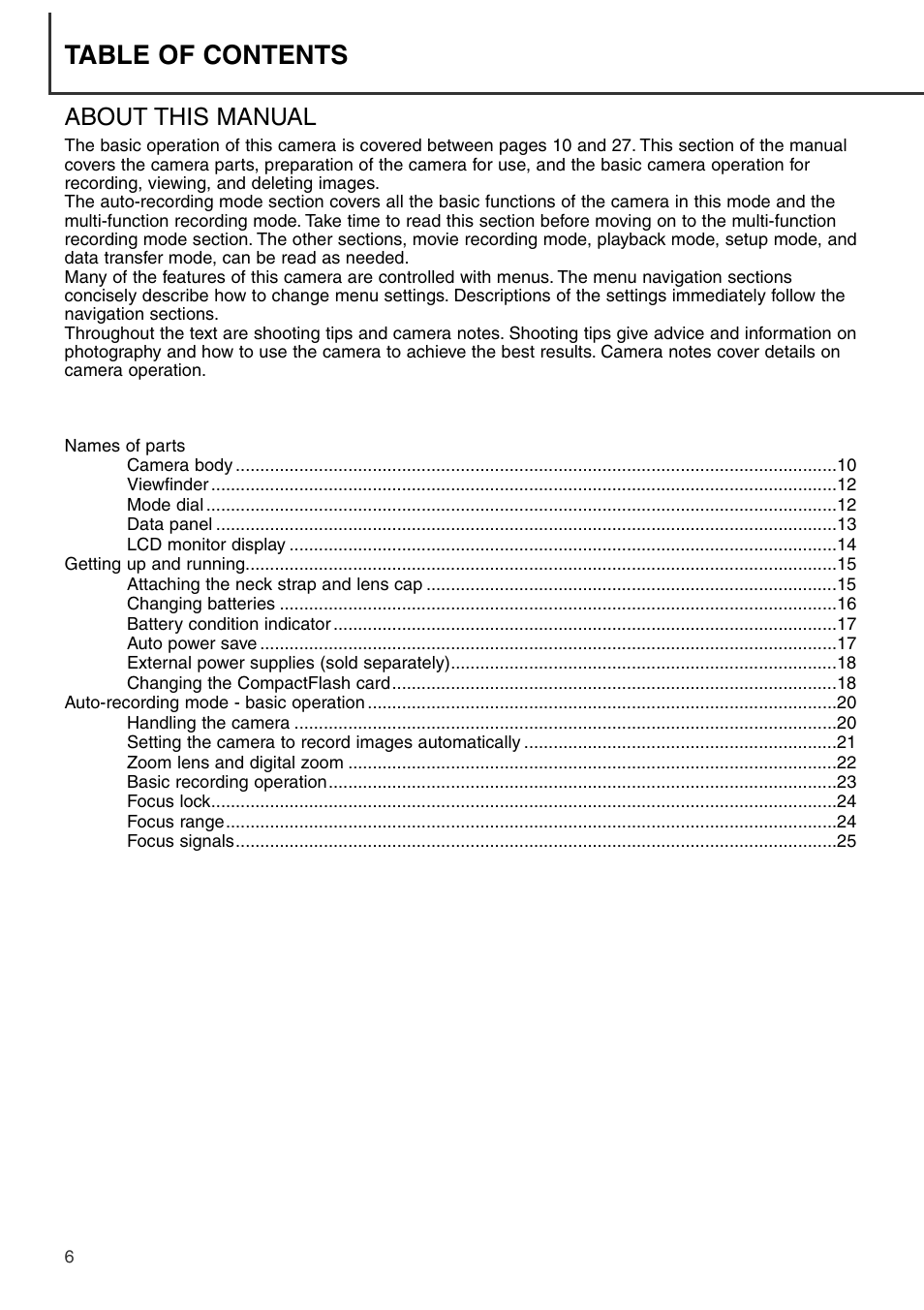 Konica Minolta DiMAGE S404 User Manual | Page 6 / 116