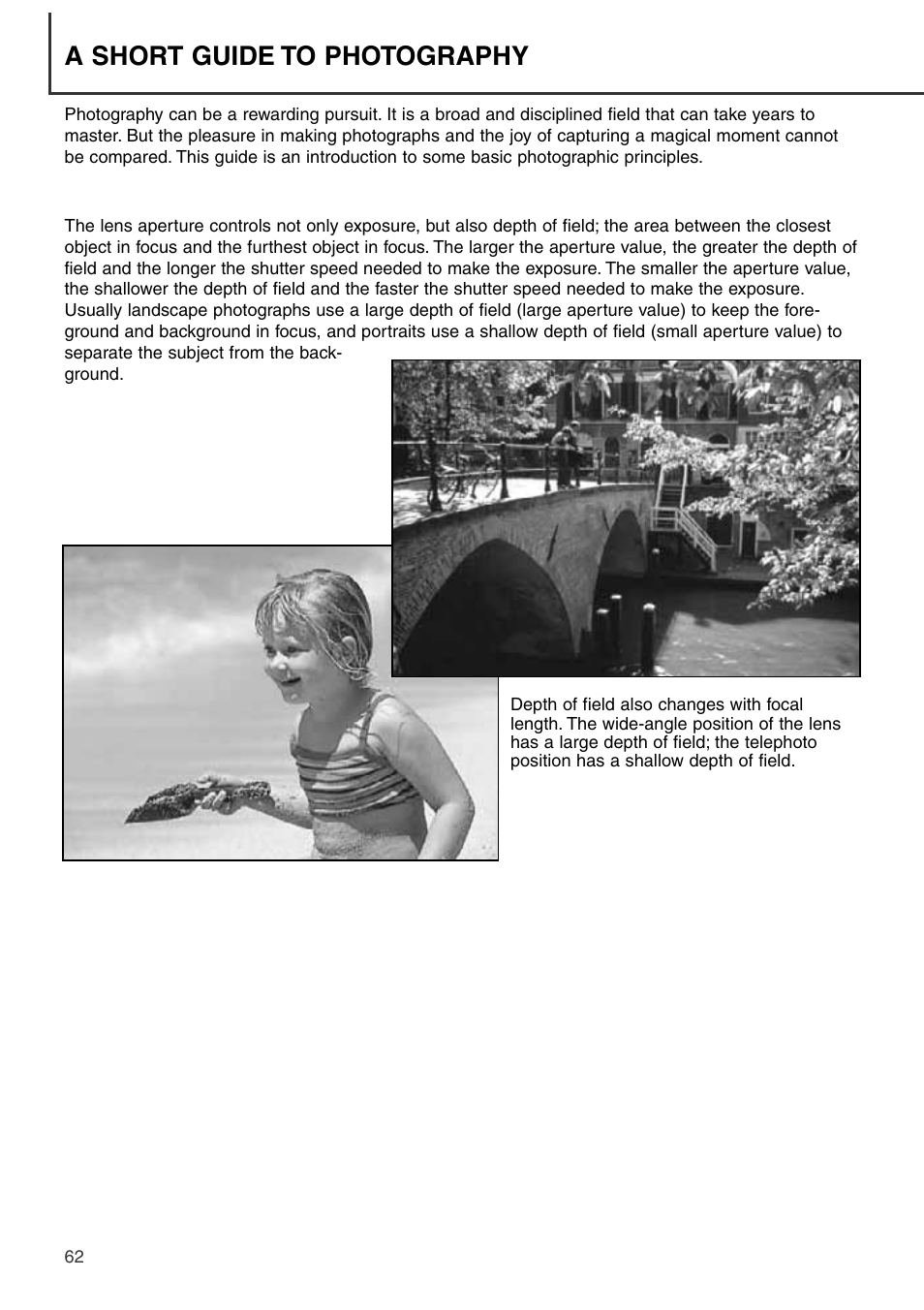 A short guide to photography | Konica Minolta DiMAGE S404 User Manual | Page 62 / 116