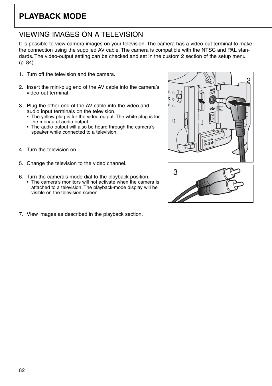 Viewing images on a television, 3playback mode | Konica Minolta DiMAGE S404 User Manual | Page 82 / 116