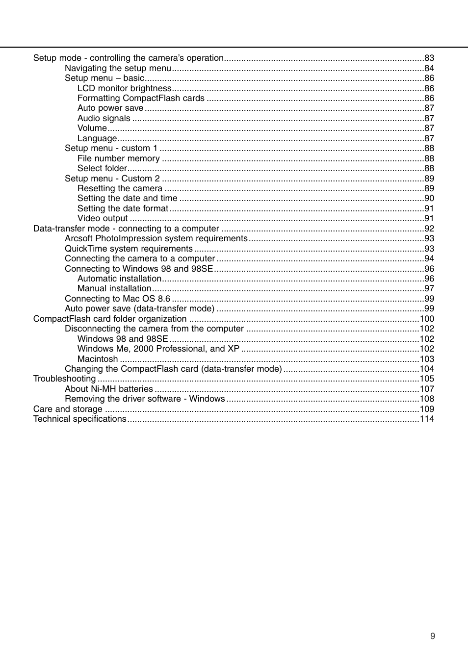 Konica Minolta DiMAGE S404 User Manual | Page 9 / 116