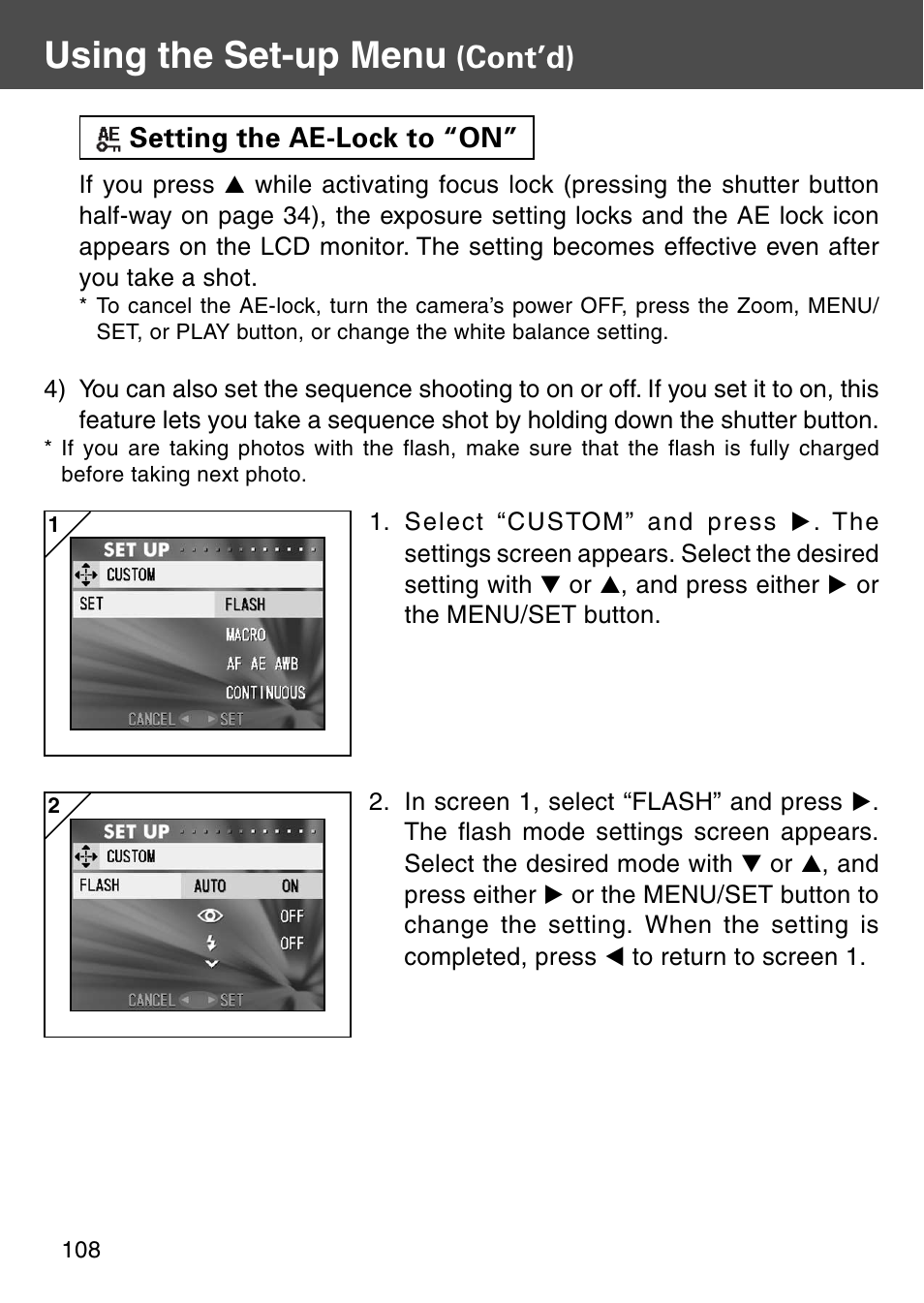 Using the set-up menu, Cont’d) | Konica Minolta KD-510Z User Manual | Page 108 / 131