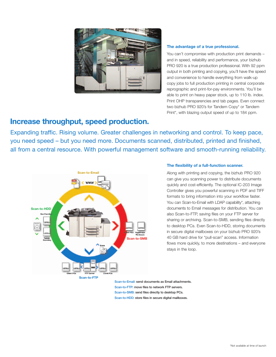 Increase throughput, speed production | Konica Minolta bizhub PRO 920 User Manual | Page 2 / 8