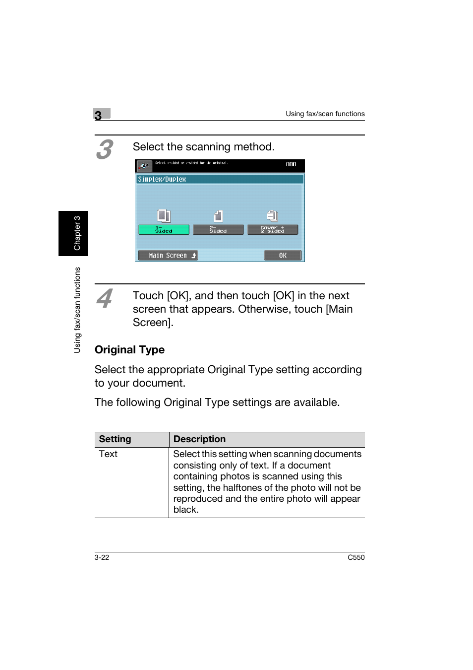 Original type, Original type -22 | Konica Minolta C550 User Manual | Page 123 / 164