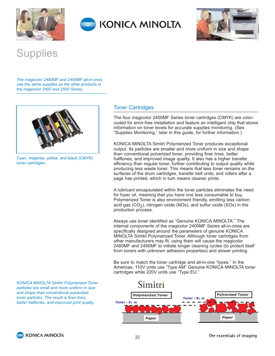 Supplies, Toner cartridges | Konica Minolta Magicolor 2480 MF User Manual | Page 26 / 46