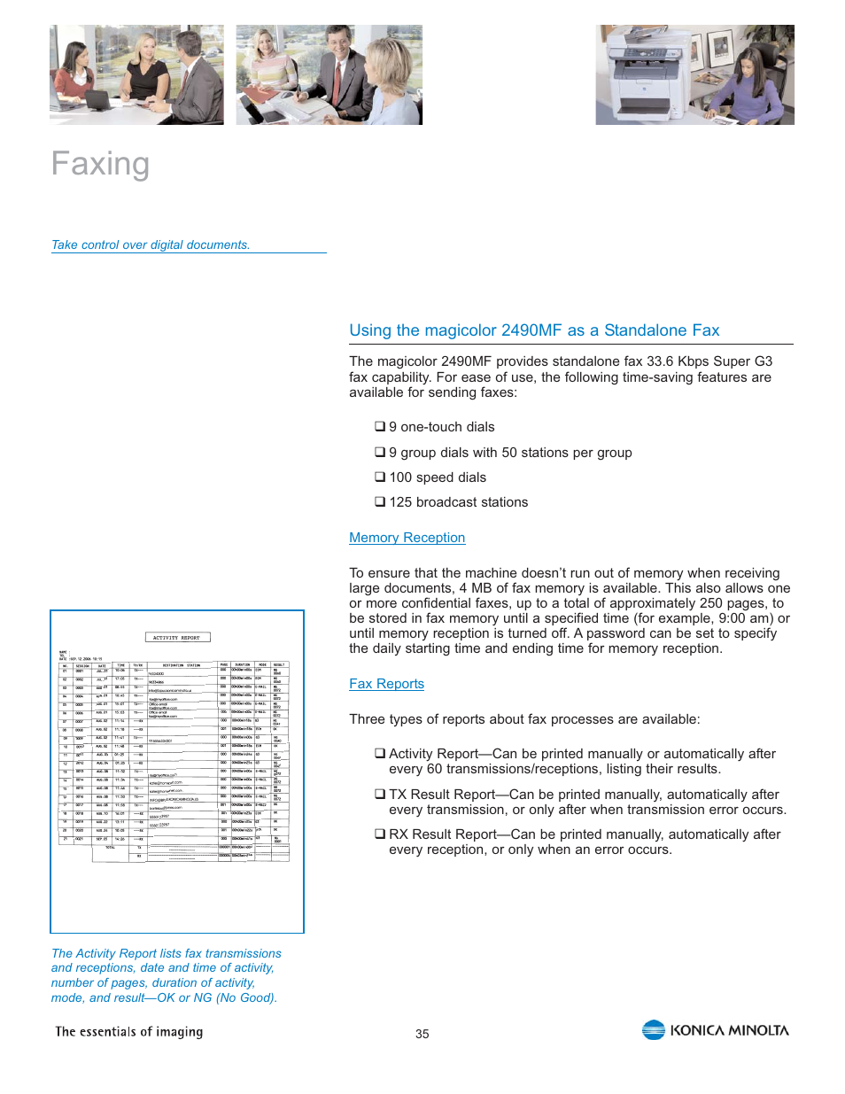 Faxing | Konica Minolta Magicolor 2480 MF User Manual | Page 39 / 46