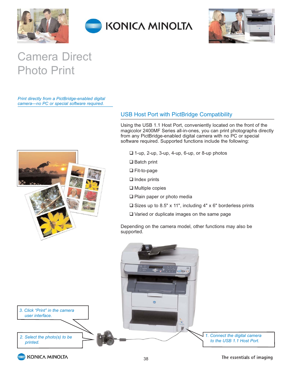 Camera direct photo print | Konica Minolta Magicolor 2480 MF User Manual | Page 42 / 46