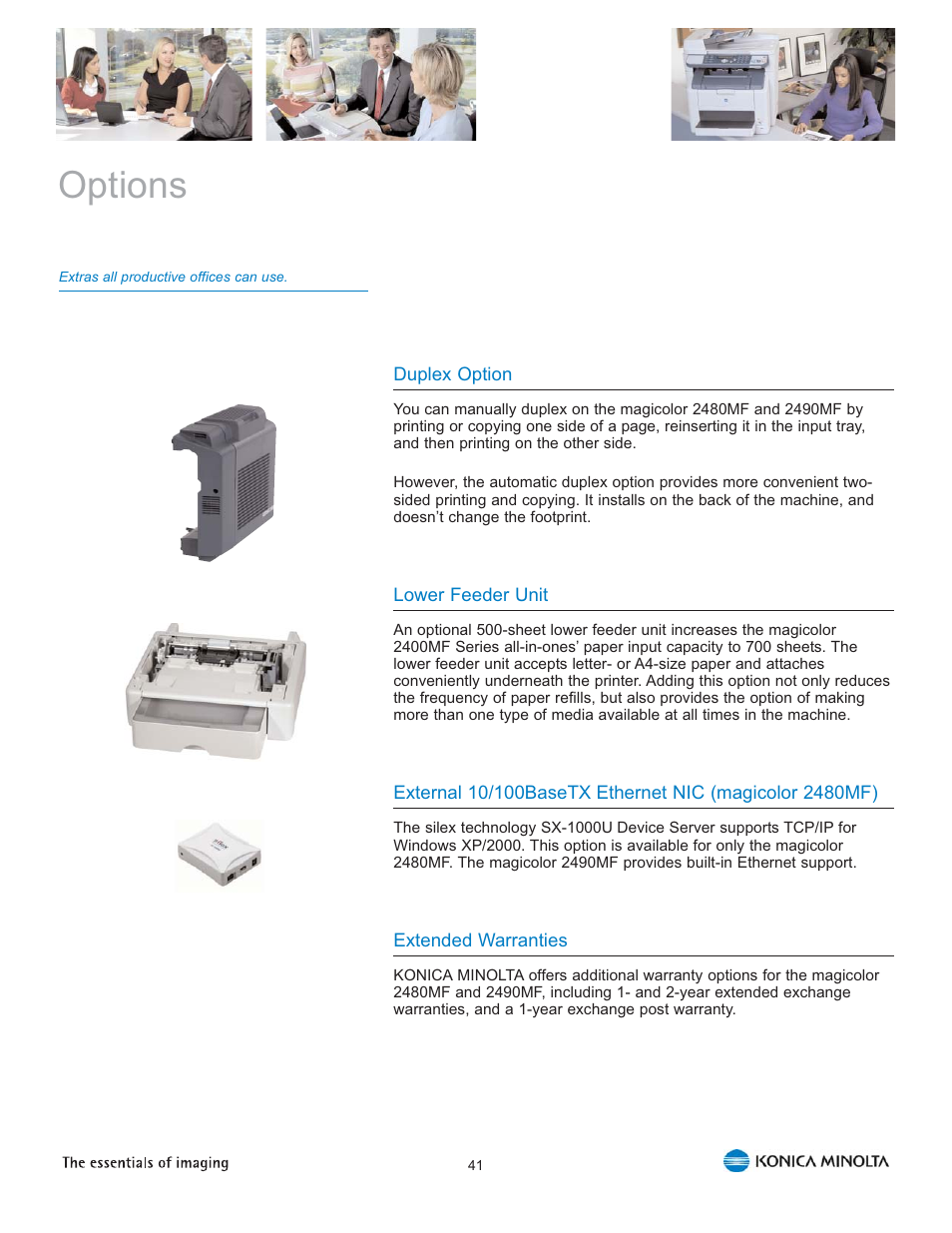 Options | Konica Minolta Magicolor 2480 MF User Manual | Page 45 / 46