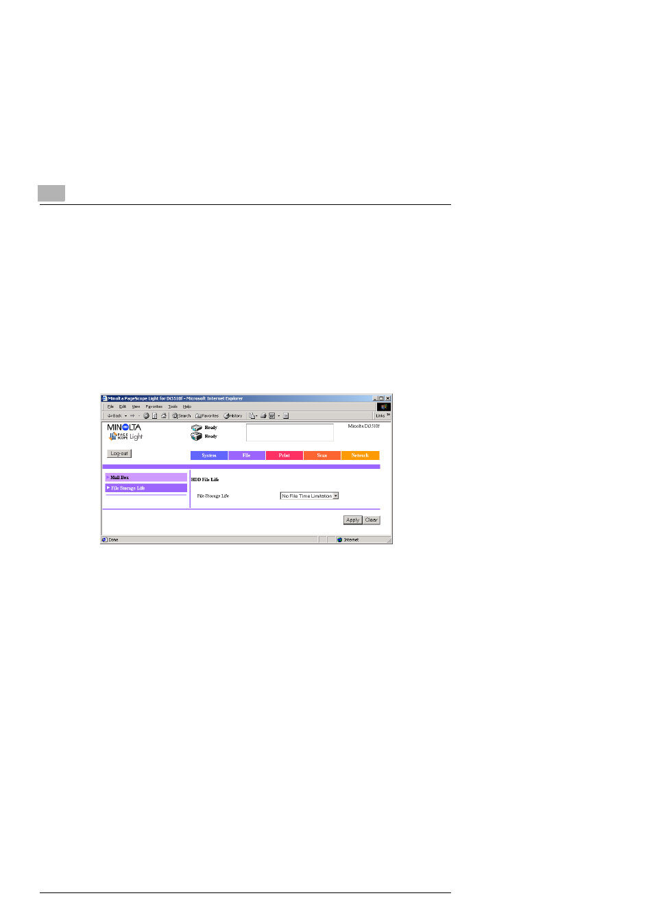 3 specifying the file storage life, Specifying the file storage life -10 | Konica Minolta SU2 User Manual | Page 108 / 112