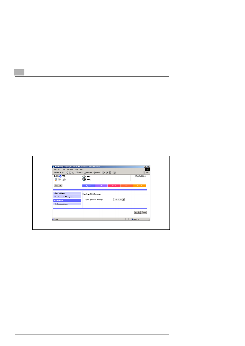 5 selecting the display language, Selecting the display language -6 | Konica Minolta SU2 User Manual | Page 52 / 112