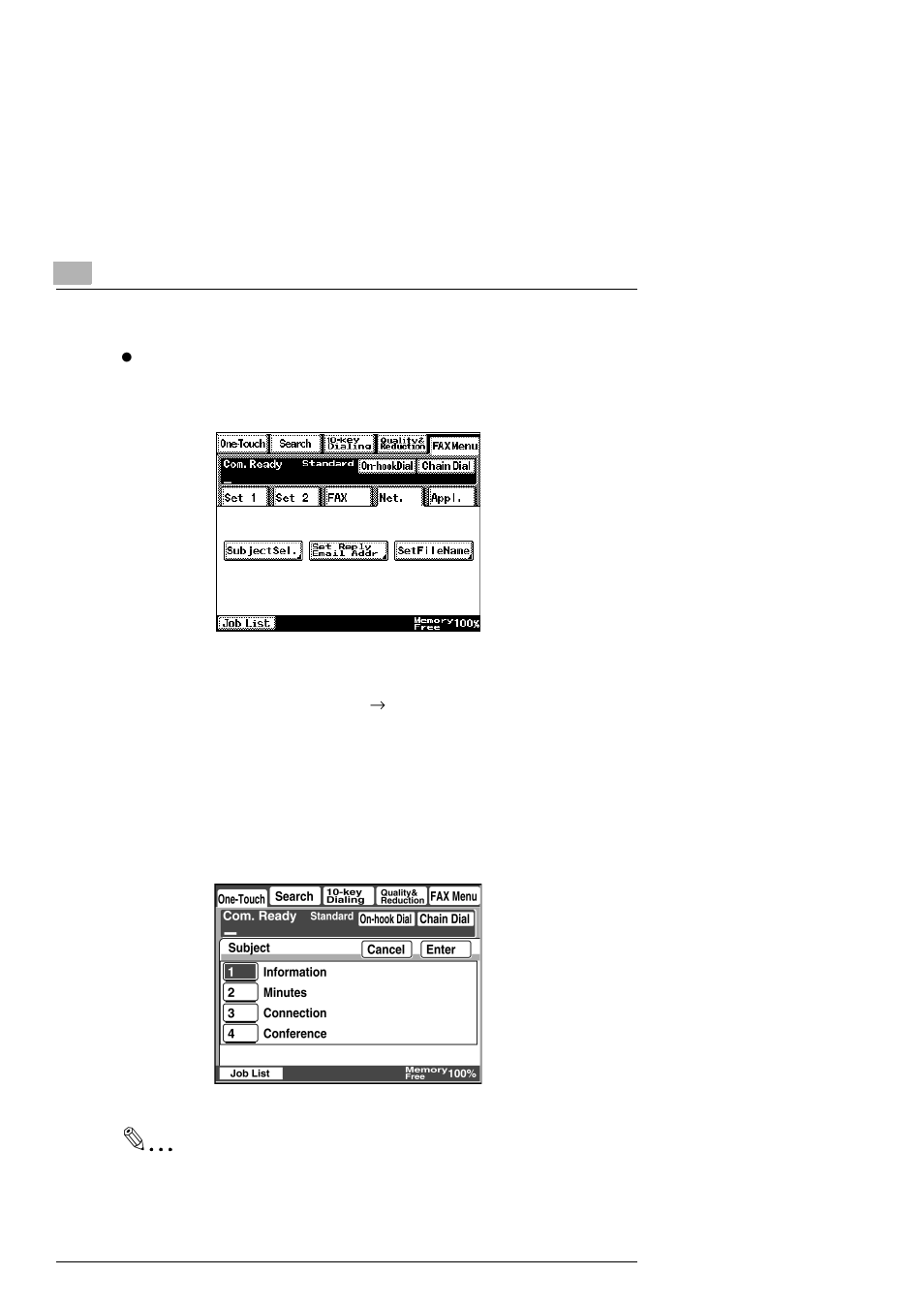 2 fax menu screen, Network tab, Fax menu screen -20 network tab -20 | Konica Minolta SU2 User Manual | Page 74 / 112