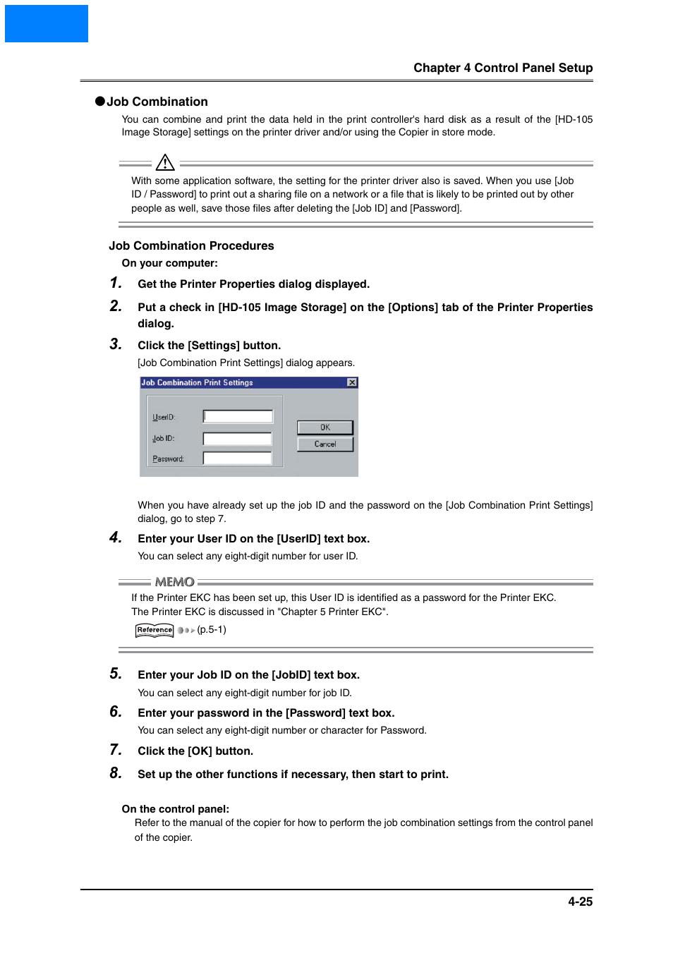 Job combination, Job combination -25, Home | Konica Minolta IP-511 User Manual | Page 103 / 122