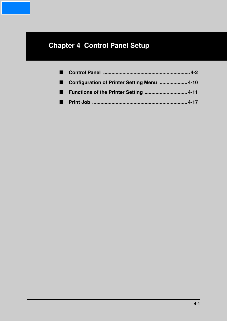 Chapter 4 control panel setup | Konica Minolta IP-511 User Manual | Page 79 / 122