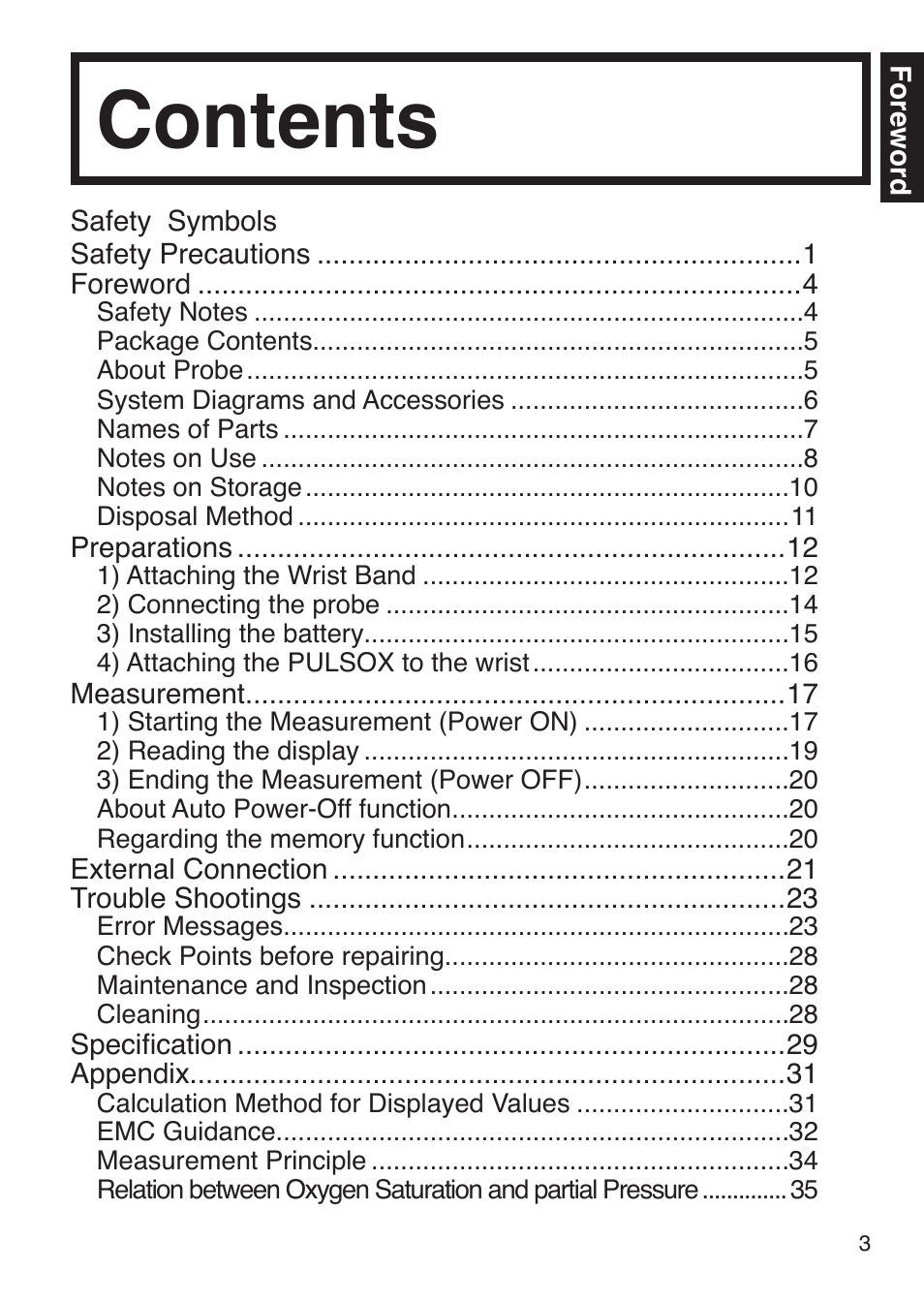 Konica Minolta Oxygen Saturation Monitor PULSOX-300i User Manual | Page 5 / 40