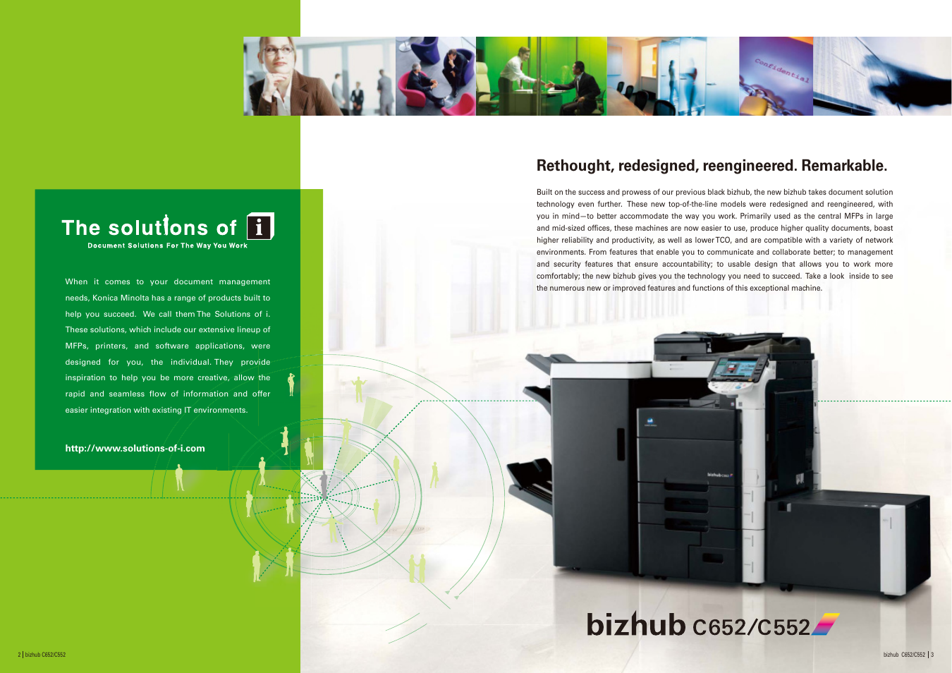 Rethought, redesigned, reengineered. remarkable | Konica Minolta C552 User Manual | Page 2 / 6