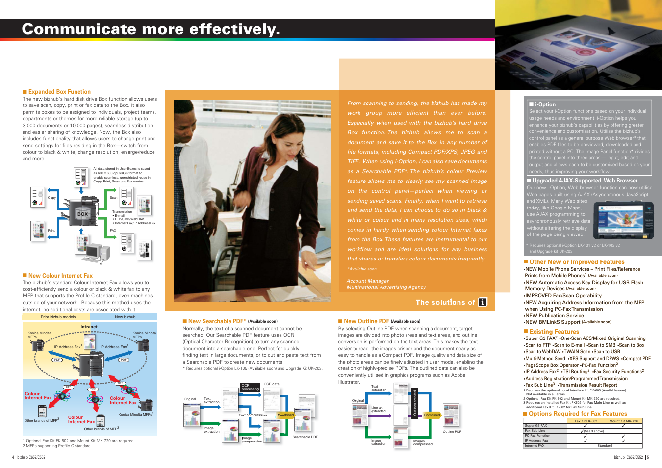 Communicate more effectively | Konica Minolta C552 User Manual | Page 3 / 6