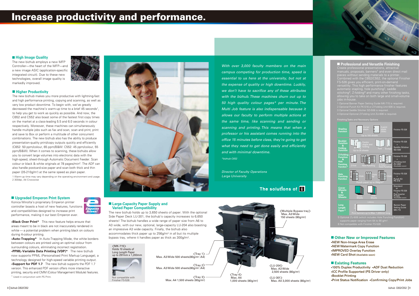 Increase productivity and performance | Konica Minolta C552 User Manual | Page 5 / 6