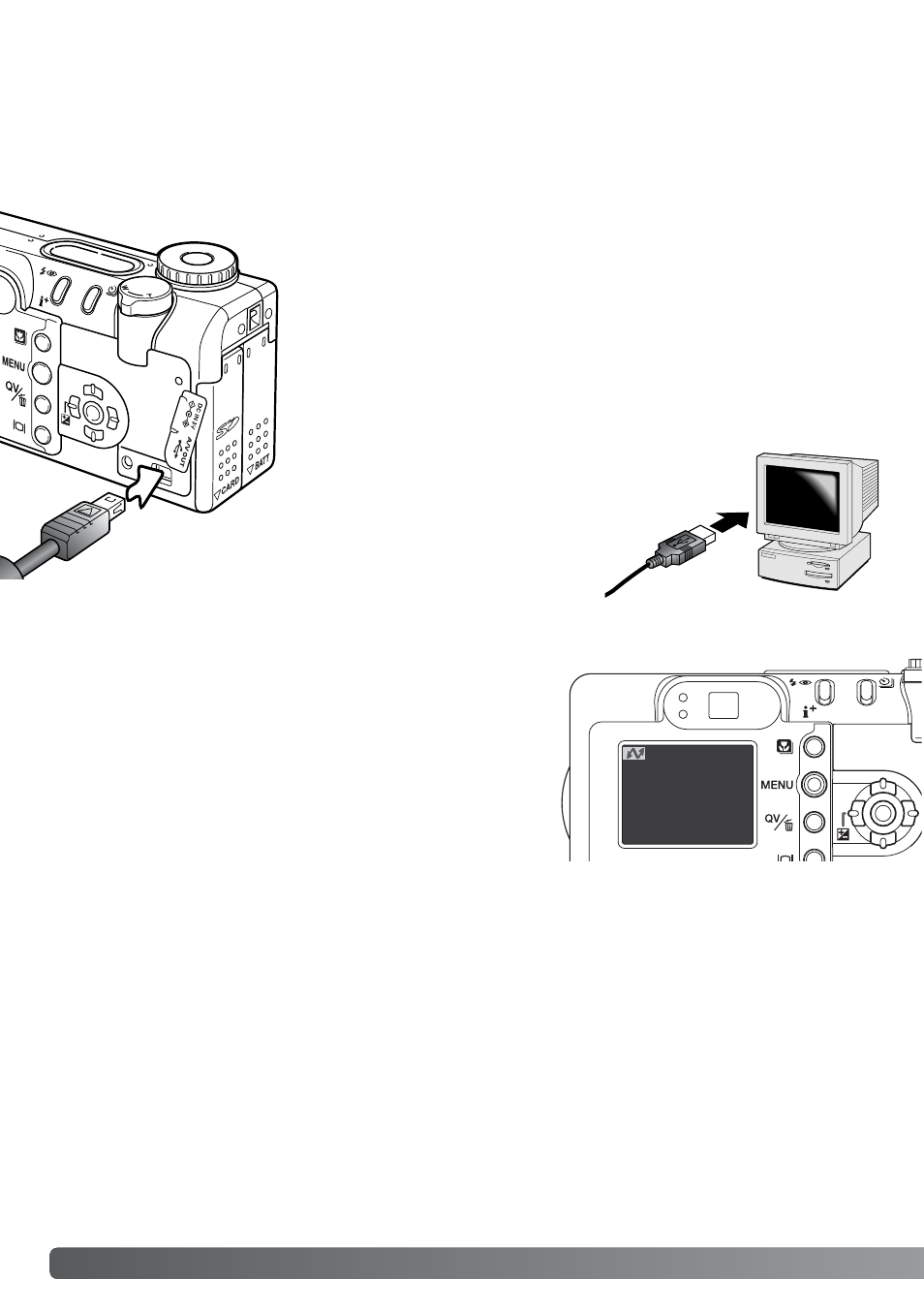 Connecting the camera to a computer | Konica Minolta DiMAGE F200 User Manual | Page 108 / 132