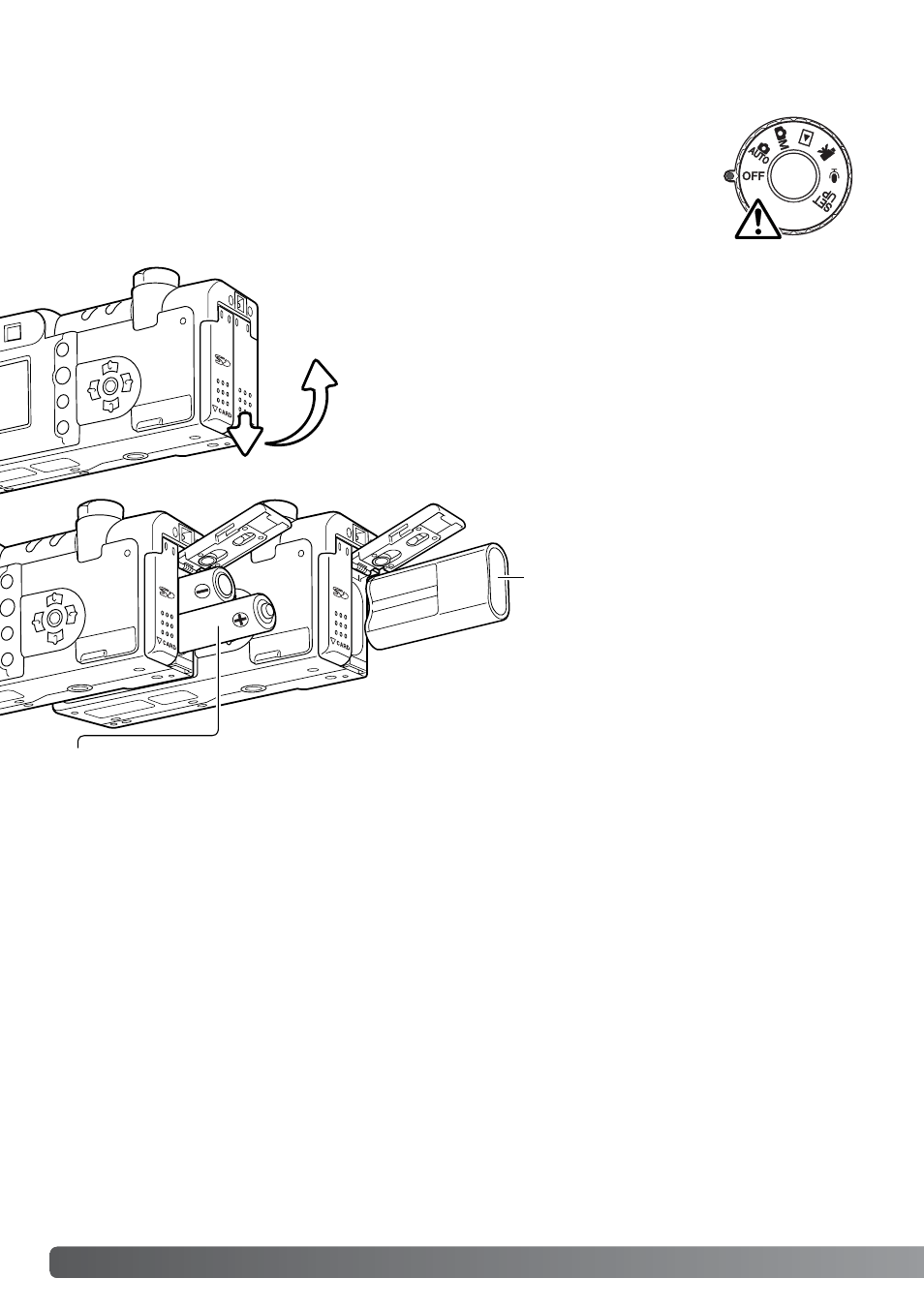 Getting up and running, Inserting batteries | Konica Minolta DiMAGE F200 User Manual | Page 14 / 132