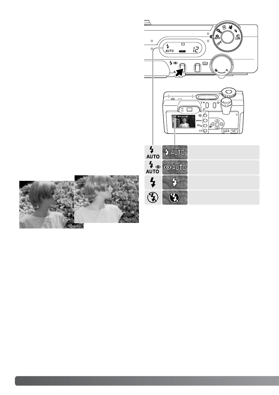 Flash modes, 1flash modes | Konica Minolta DiMAGE F200 User Manual | Page 32 / 132