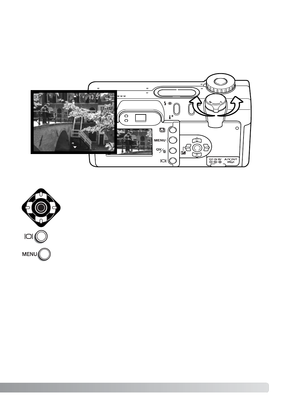 Enlarged playback | Konica Minolta DiMAGE F200 User Manual | Page 37 / 132