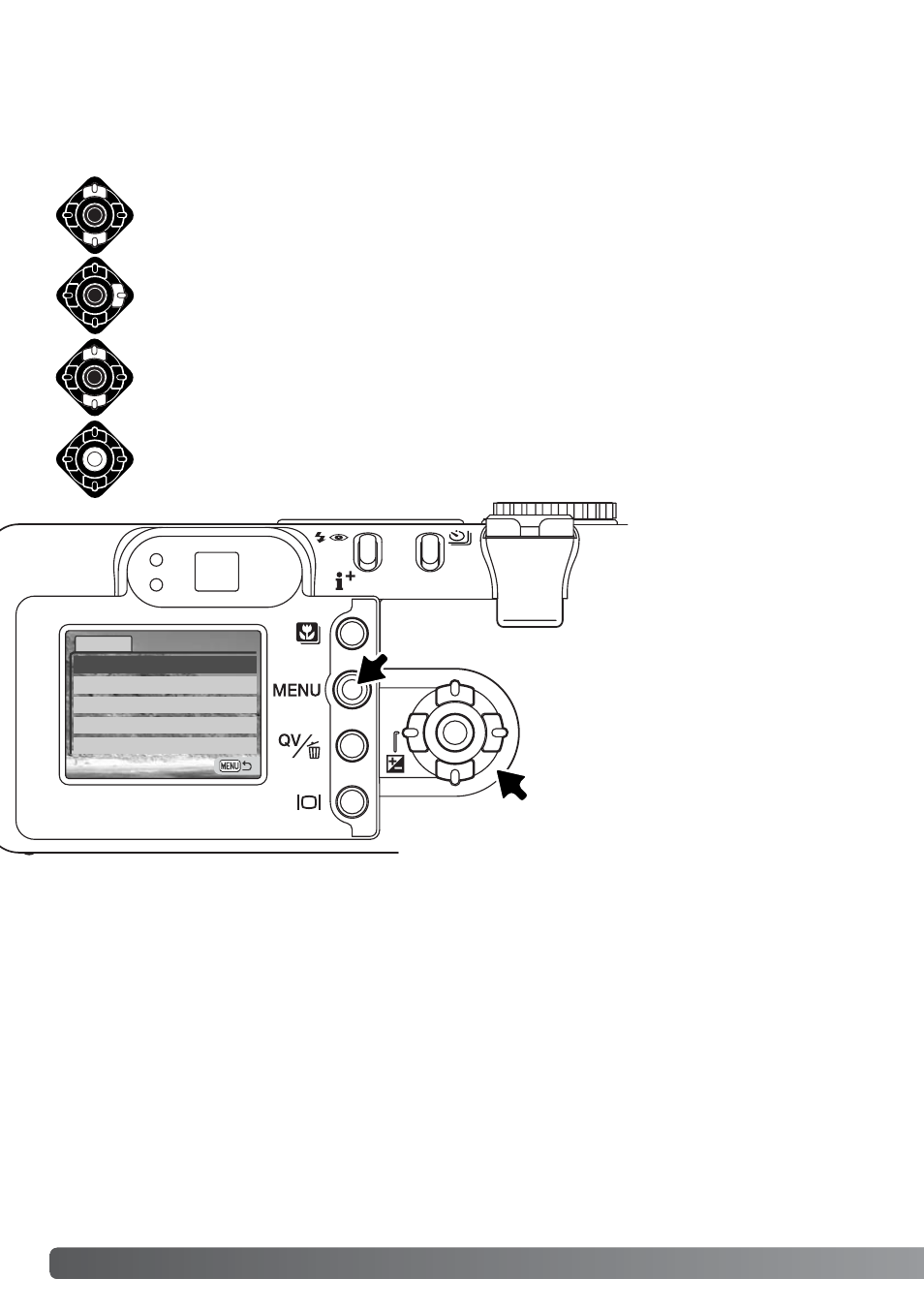 Navigating the auto-recording mode menu | Konica Minolta DiMAGE F200 User Manual | Page 44 / 132