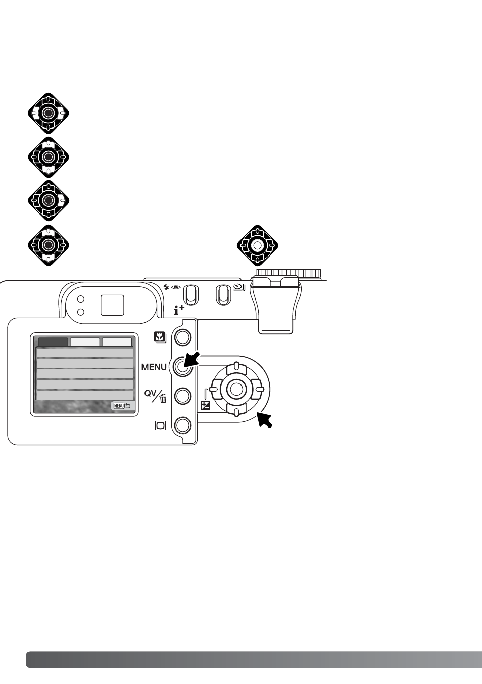 Navigating the multi-function recording mode menu | Konica Minolta DiMAGE F200 User Manual | Page 56 / 132