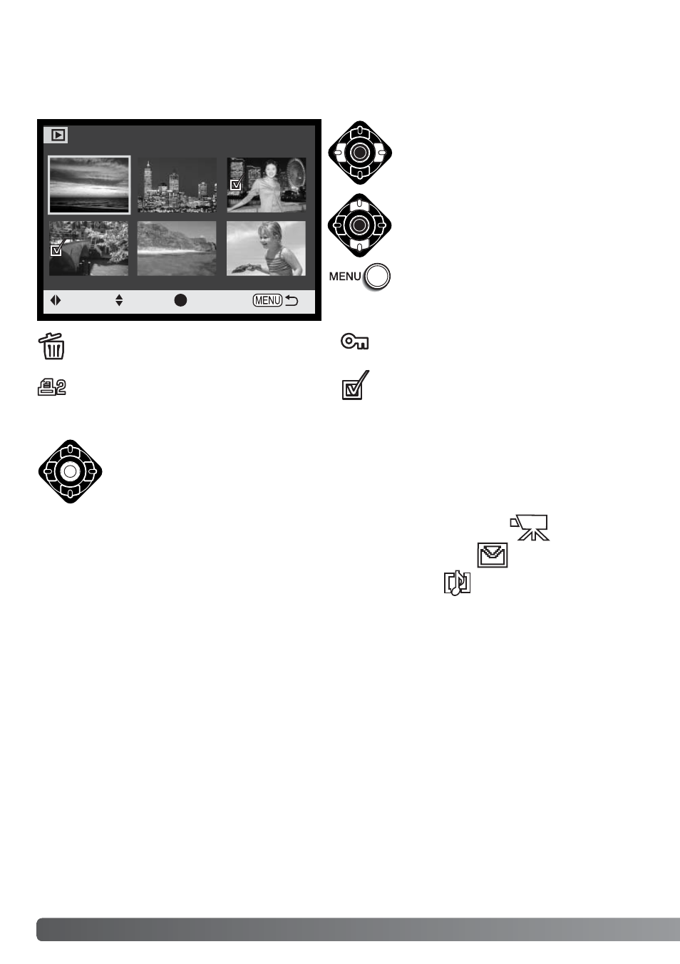 Frame-selection screen, Move :sel. :enter | Konica Minolta DiMAGE F200 User Manual | Page 86 / 132