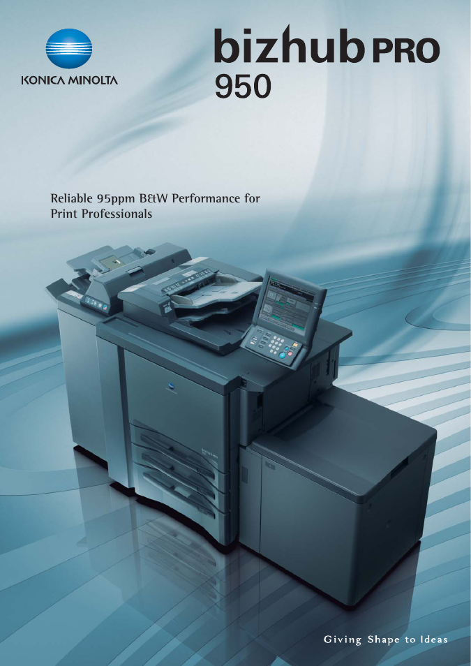 Konica Minolta High-speed 95ppm simplex/duplex printer bizhub PRO 950 User Manual | 8 pages