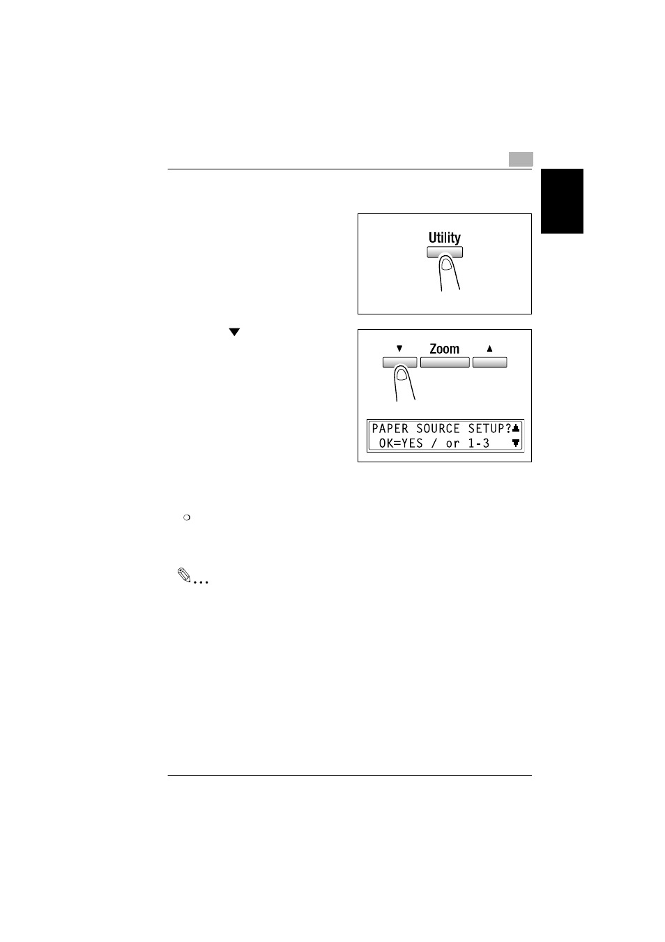 To select the “paper source setup” menu, To select the, Paper source setup | Menu -17, P. 7-17 | Konica Minolta bizhub 180 User Manual | Page 174 / 256