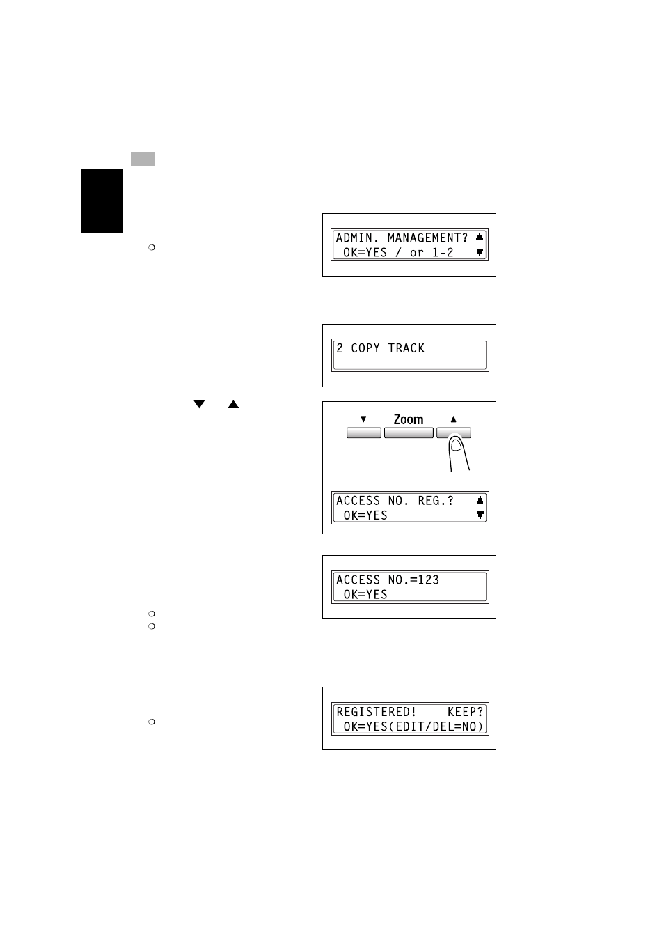 To change/delete user (section) access numbers, To change/delete user (section) access numbers -32 | Konica Minolta bizhub 180 User Manual | Page 189 / 256