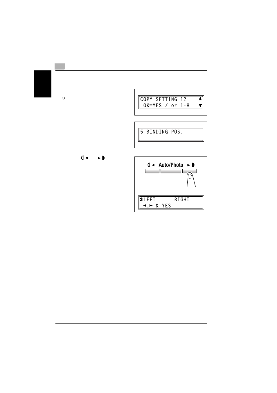 To set the “binding pos.” function, To set the, Binding pos | Function -45, Function | Konica Minolta bizhub 180 User Manual | Page 201 / 256