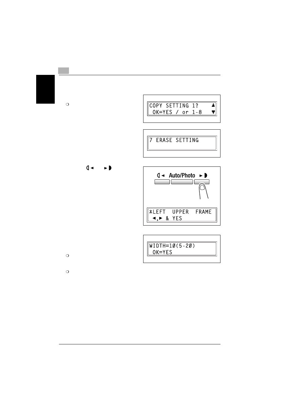 To specify the erased width, Erase setting, Function) -47 | To specify the erased, Width, Function) | Konica Minolta bizhub 180 User Manual | Page 203 / 256