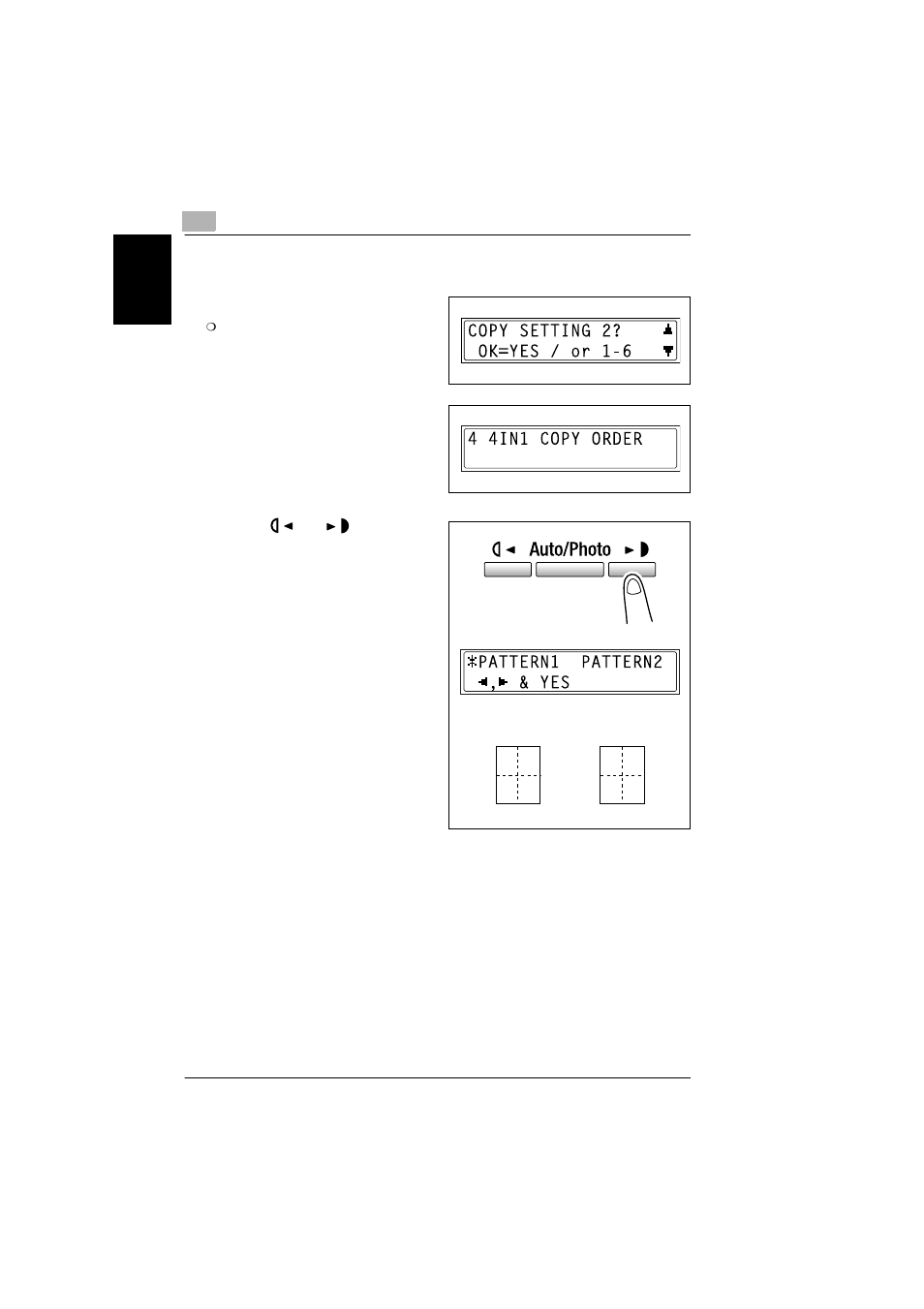 To set the “4in1 copy order” function, To set the, 4in1 copy order | Function -53, 4in1, Copy order, Function | Konica Minolta bizhub 180 User Manual | Page 209 / 256