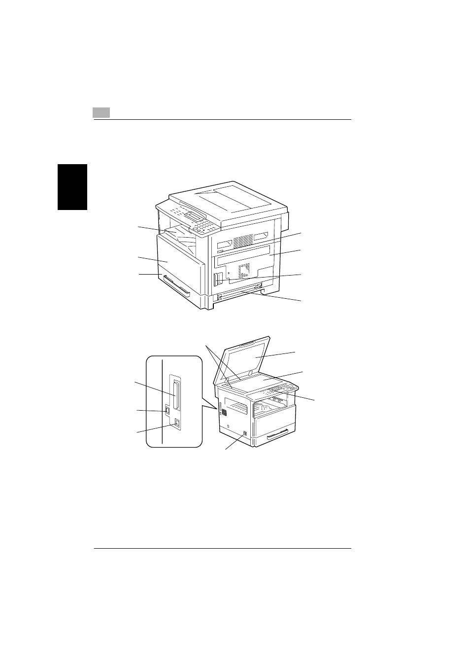 5 part names and their functions, Main unit, Part names and their functions -10 | Main unit -10 | Konica Minolta bizhub 180 User Manual | Page 39 / 256