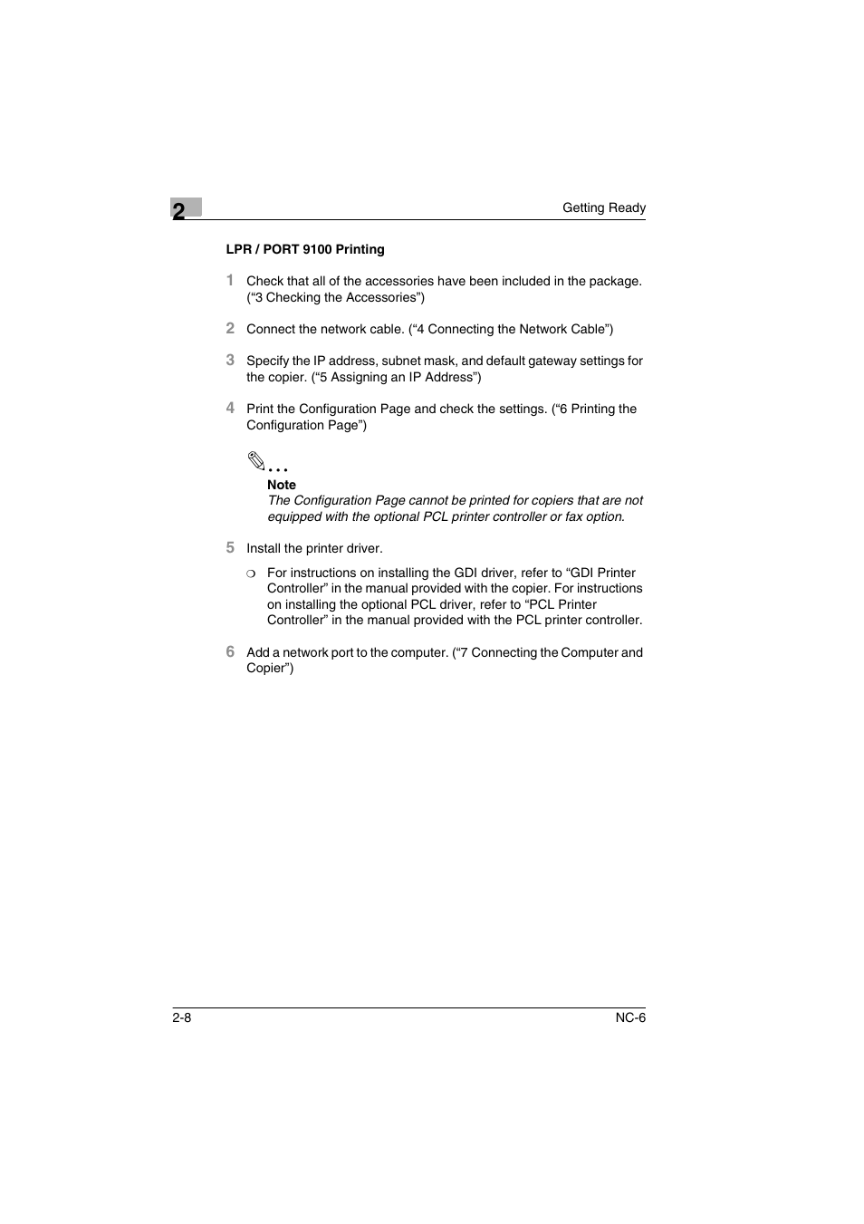 Lpr / port 9100 printing, Lpr / port 9100 printing -8 | Konica Minolta NC-6 User Manual | Page 15 / 50