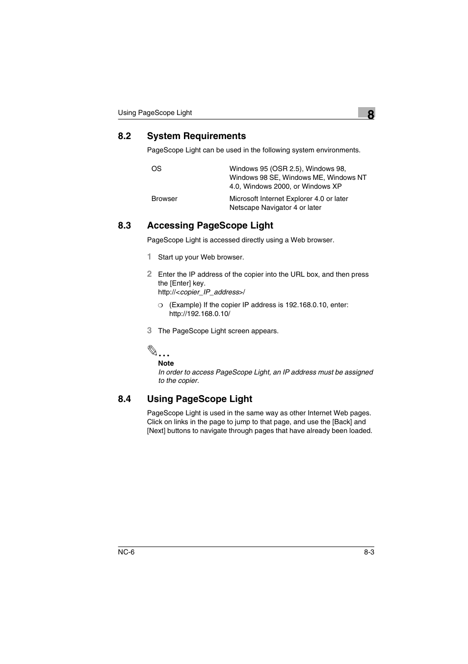 2 system requirements, System requirements -3 | Konica Minolta NC-6 User Manual | Page 44 / 50