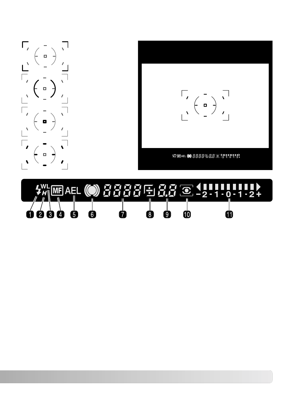 Viewfinder | Konica Minolta Minolta RIVA ZOOM 70 User Manual | Page 11 / 84