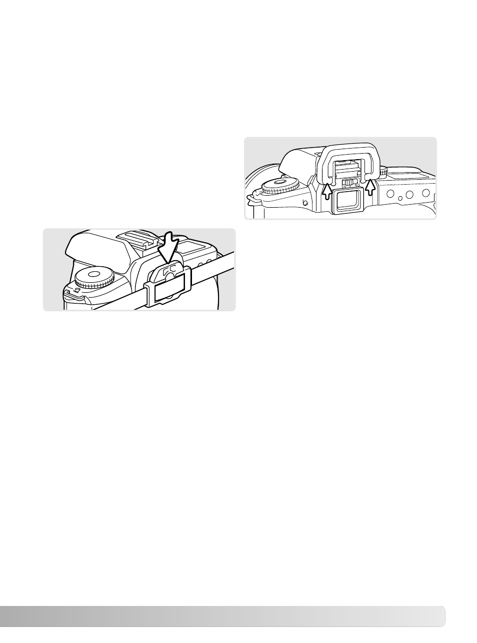 Attaching the eyepiece cap, Optional viewfinder accessories | Konica Minolta Minolta RIVA ZOOM 70 User Manual | Page 41 / 84