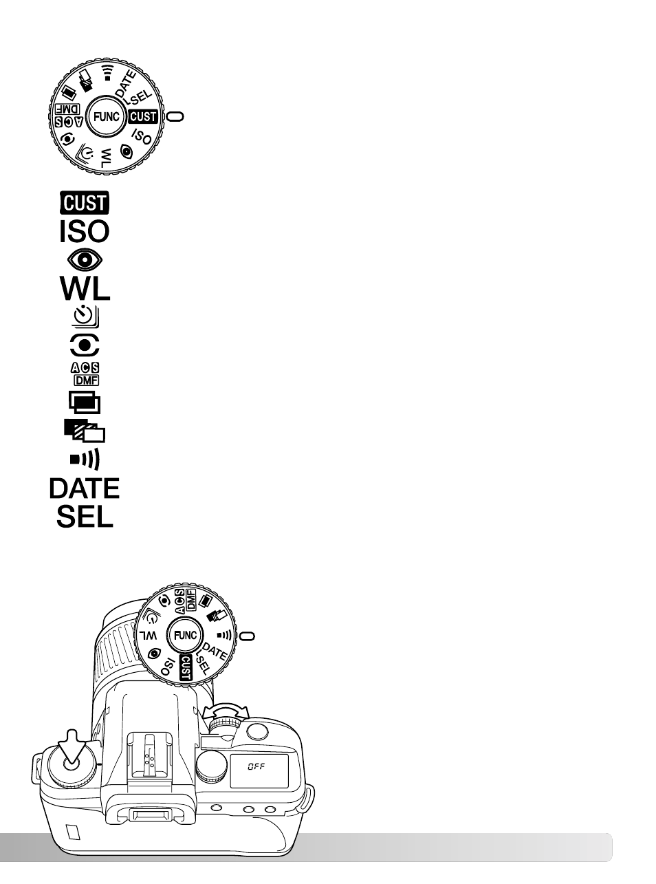Function dial, Audio signals | Konica Minolta Minolta RIVA ZOOM 70 User Manual | Page 49 / 84