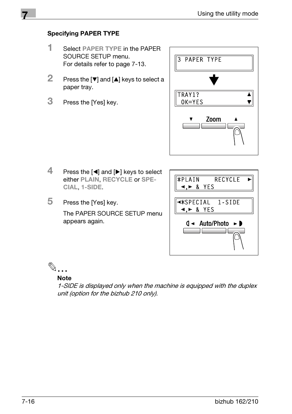 Specifying paper type, Specifying paper type -16 | Konica Minolta BIZHUB 210 User Manual | Page 184 / 256