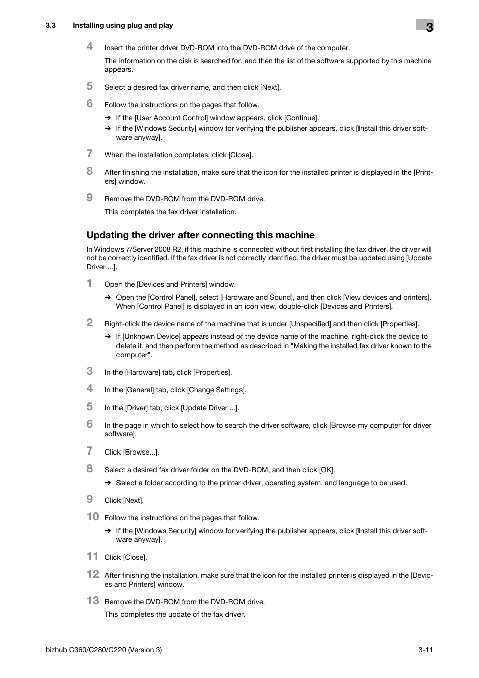 Updating the driver after connecting this machine | Konica Minolta BIZHUB C280 User Manual | Page 27 / 78