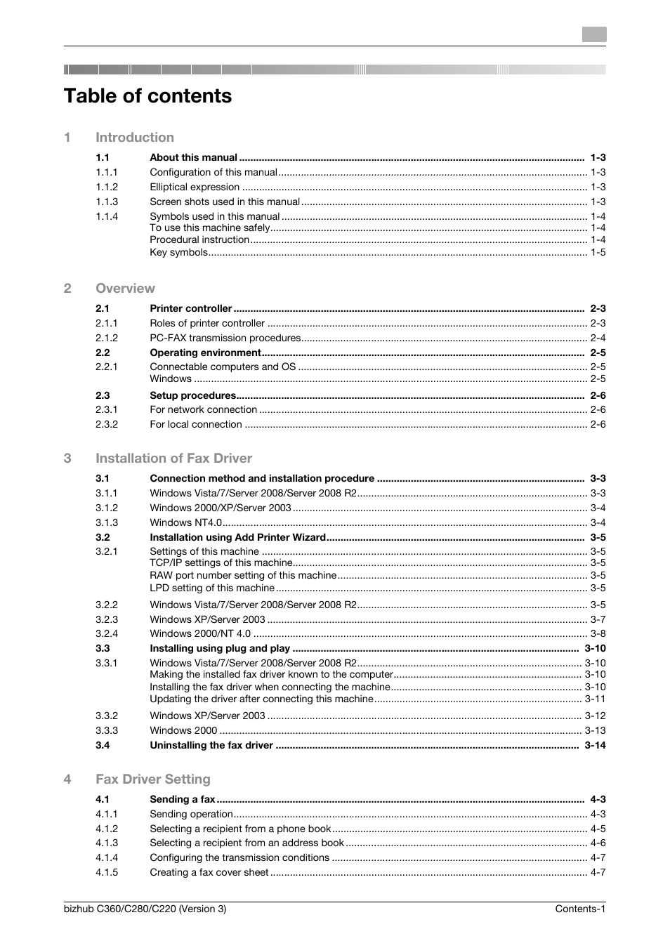 Konica Minolta BIZHUB C280 User Manual | Page 3 / 78