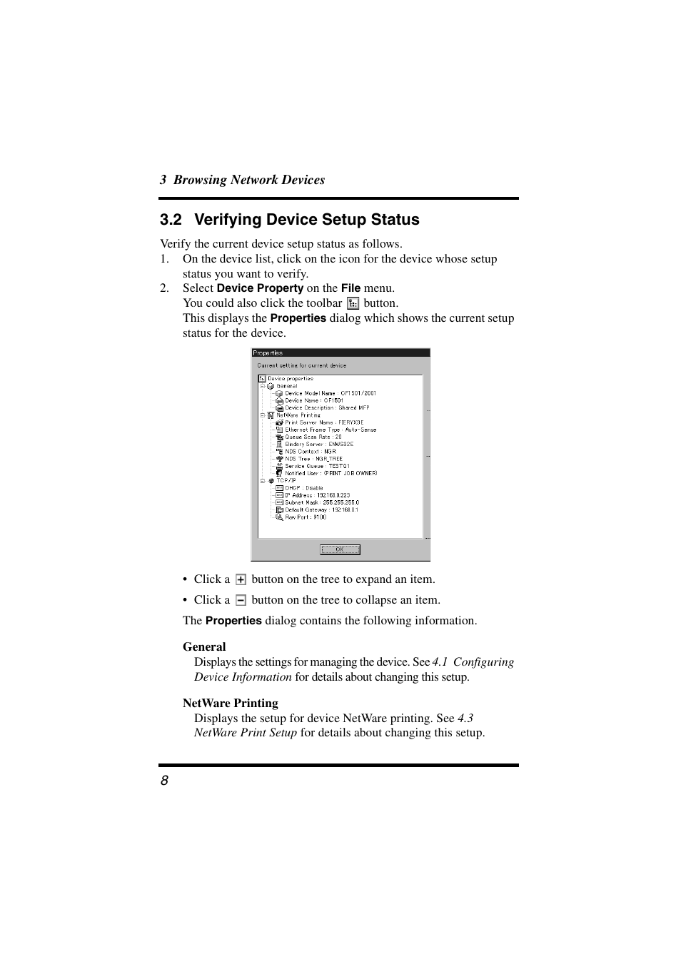 2 verifying device setup status, Verifying device setup status | Konica Minolta Network Setup User Manual | Page 13 / 38