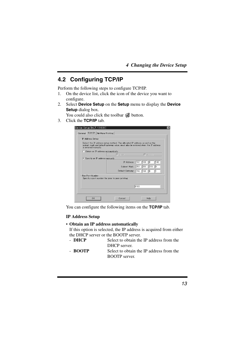 2 configuring tcp/ip, Configuring tcp/ip | Konica Minolta Network Setup User Manual | Page 18 / 38